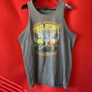 NFL Team Apparel 2014 Pro Bowl Hawaii Graphic Tank Top Gray Mens XL Distressed